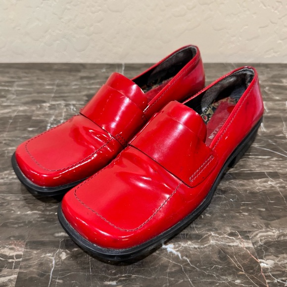Vintage Enzo Angiolini Red Patent Leather Loafers - Picture 1 of 11